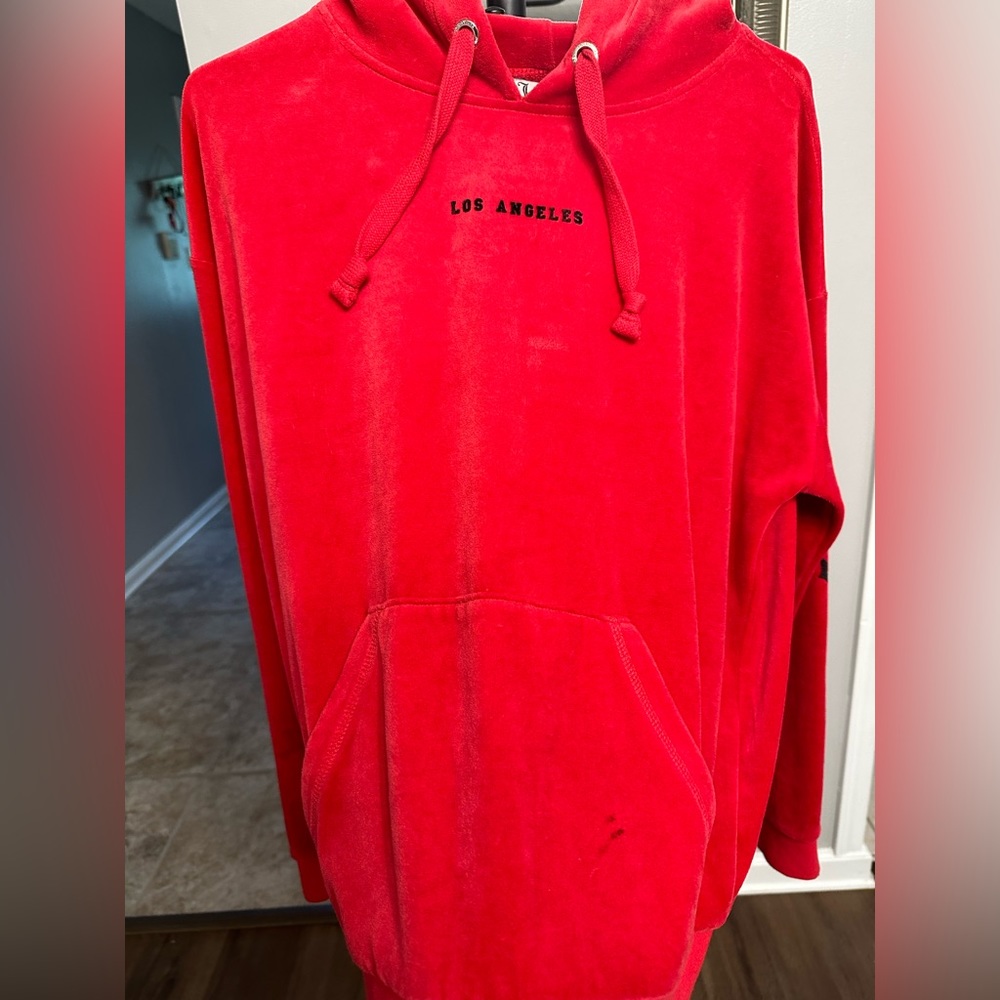 VINTAGE JUICY COUTURE RED VELET LA HOODIE